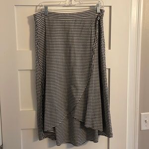 Loft Gingham High Low Skirt (Size 8)